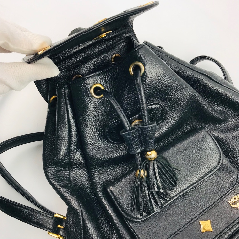 Authentic MCM Black Leather Mini Backpack - Picture 8 of 8